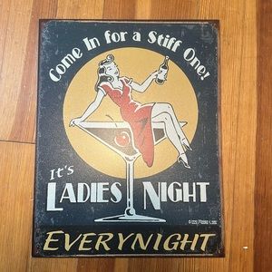 Set of two vintage metal bar signs